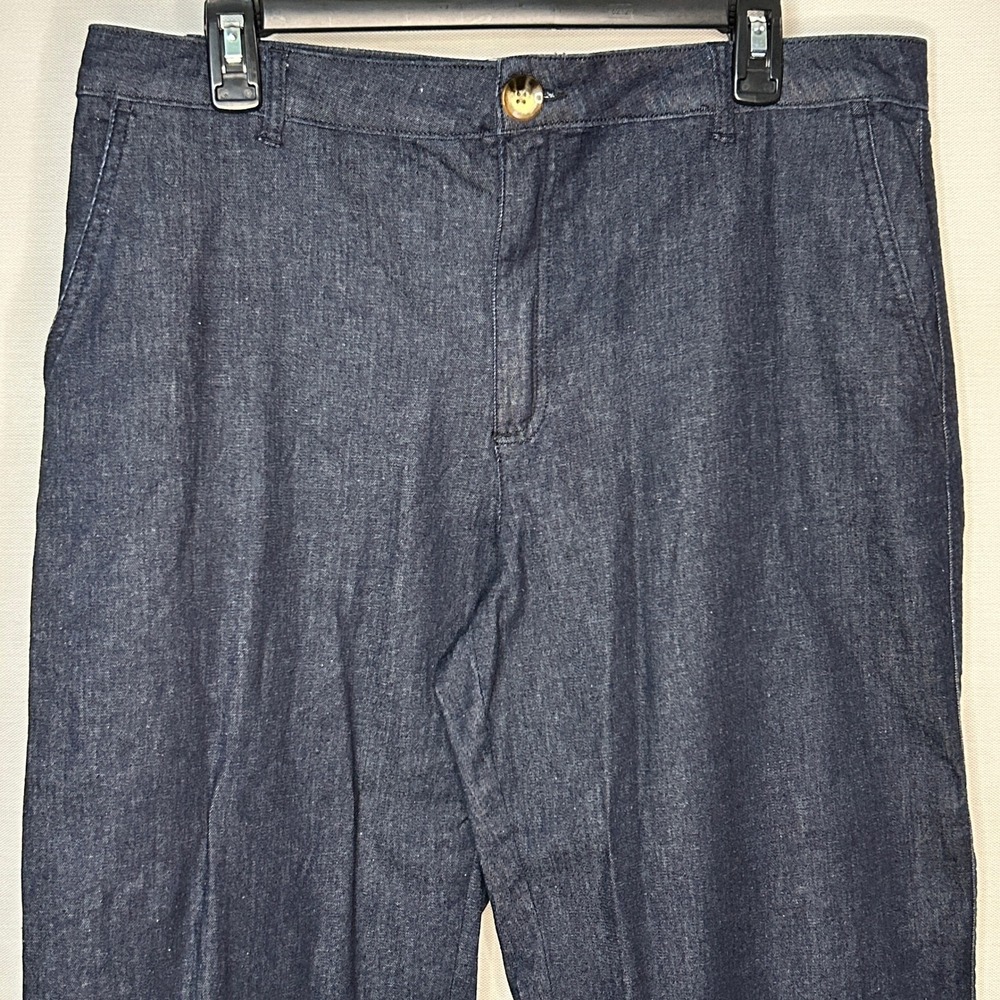 Zara Blue Cropped Chino Pants Trousers Womens Size 10 Casual Modern Comfort NWOT